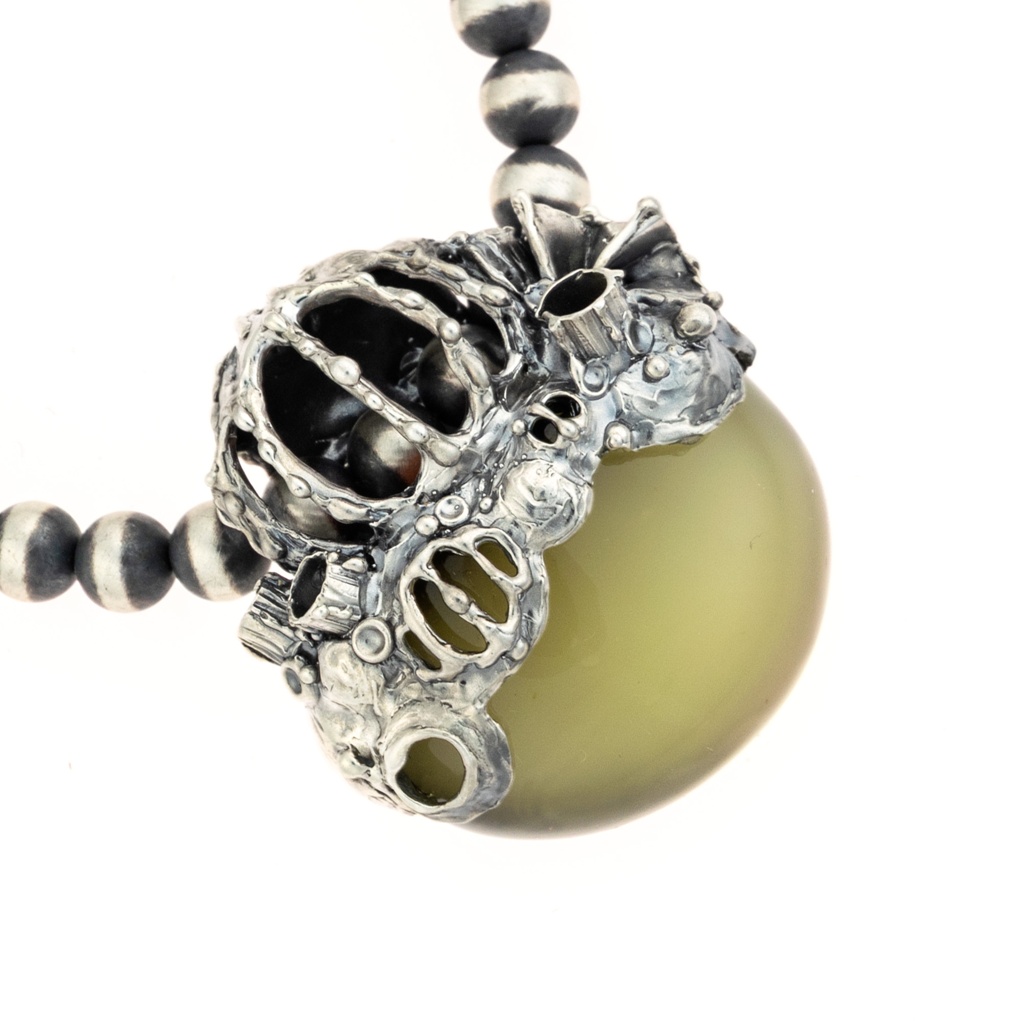 Sterling Silver and Baltic Amber Pumpkin Pendant 1